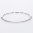 14K White Gold and Shared Prong Set Diamond Bangle Bracelet