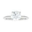 14K White Gold Knife Edge Solitaire Engagement Ring with 2.05ct Round Diamond Center and Hidden Halo