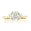 18K Two-Tone Diamond Engagement Ring with, 0.90ct Oval Natural Diamond Center, and Prong Set Diamond Accents
