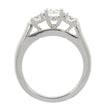 14K White Gold and Round Diamond Three Stone Ring