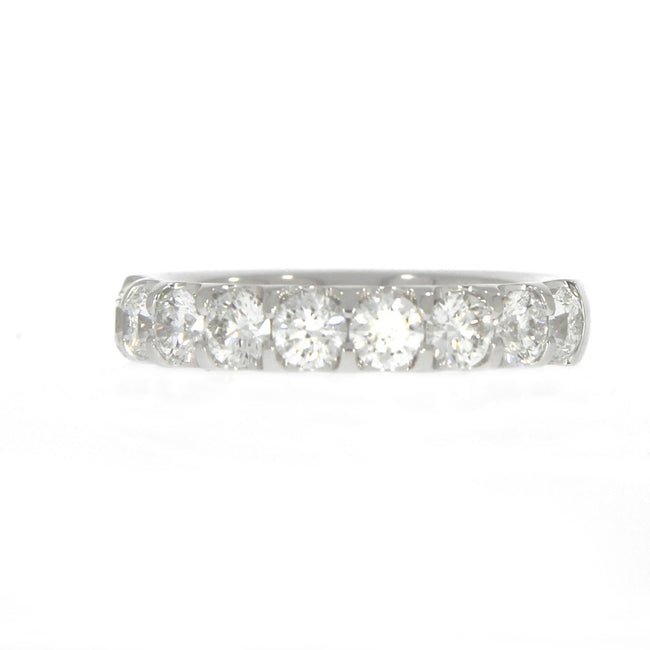 Platinum Ladies Shared Prong Set Round Cut Diamond Wedding Band