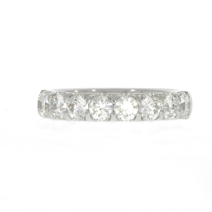 Platinum Ladies Shared Prong Set Round Cut Diamond Wedding Band