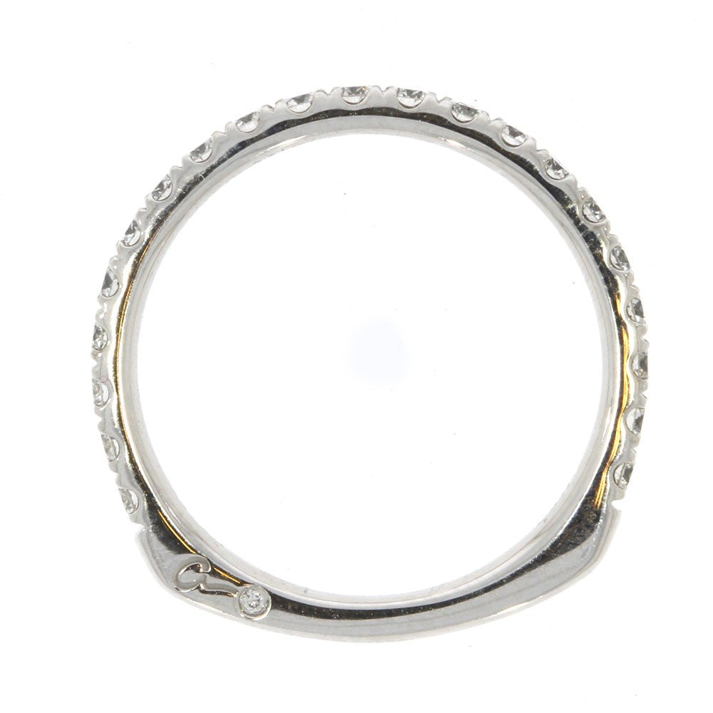 Platinum and Diamond Wedding Band, with Square/Euro Shank