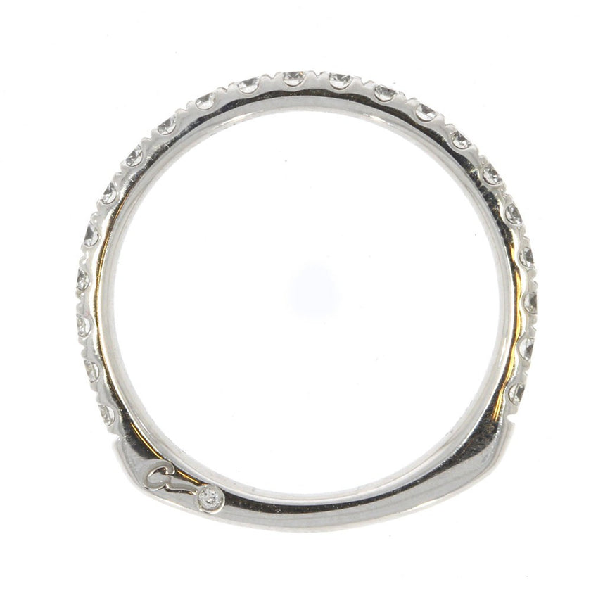 Platinum and Diamond Wedding Band, with Square/Euro Shank