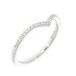14K White Gold V Shape Diamond Wedding Band