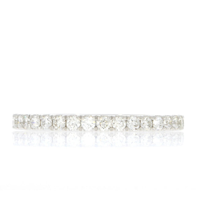 14K White Gold and Diamond Wedding Band