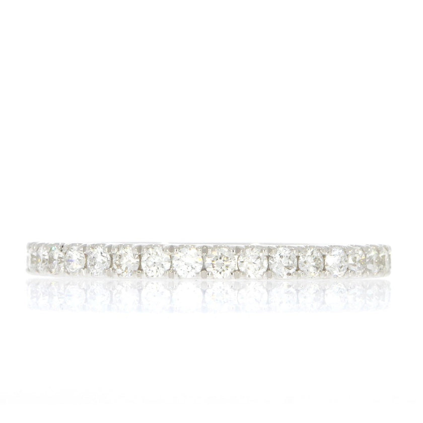 14K White Gold and Diamond Wedding Band