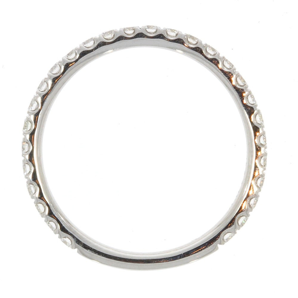 14K White Gold and Diamond Wedding Band