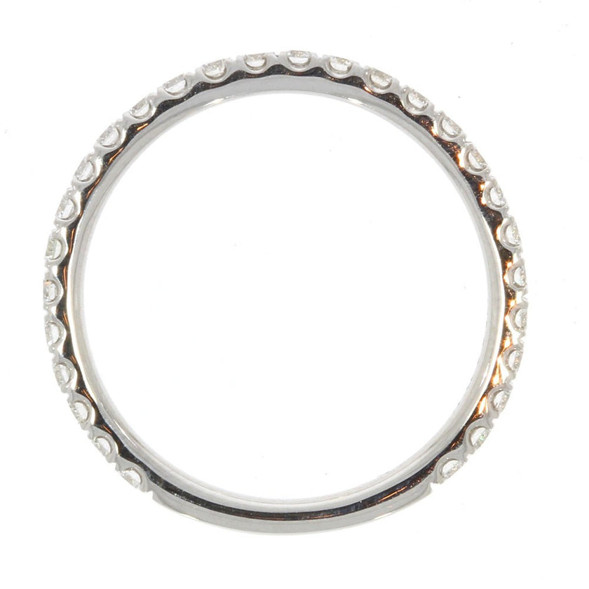 14K White Gold and Diamond Wedding Band