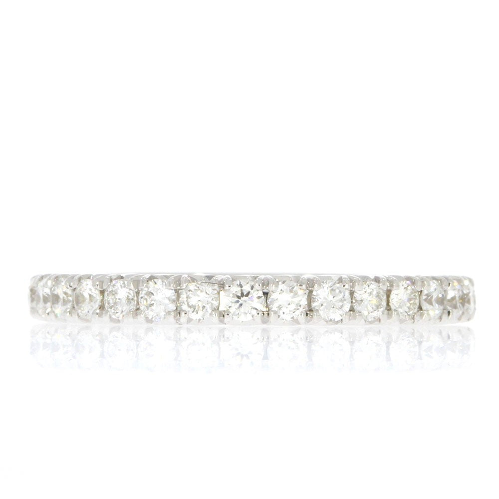 14K White Gold and Diamond Anniversary Style Wedding Band