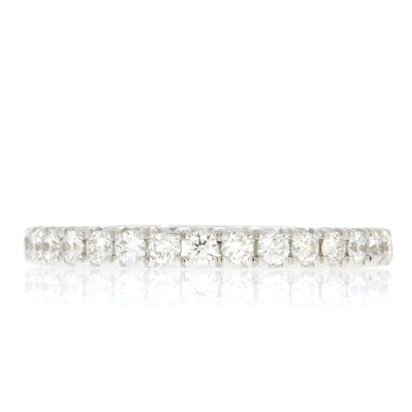14K White Gold and Diamond Anniversary Style Wedding Band