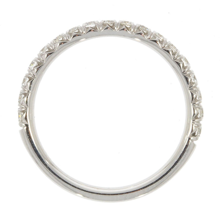 14K White Gold and Diamond Anniversary Style Wedding Band