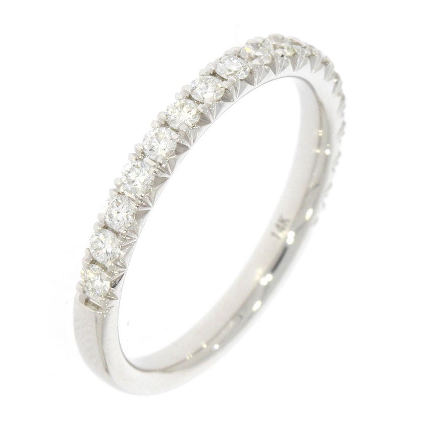 14K White Gold and Diamond Anniversary Style Wedding Band