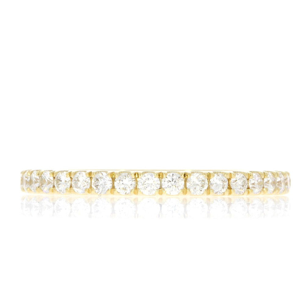 14K Yellow Gold and Diamond Wedding Band