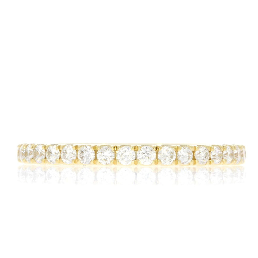 14K Yellow Gold and Diamond Wedding Band