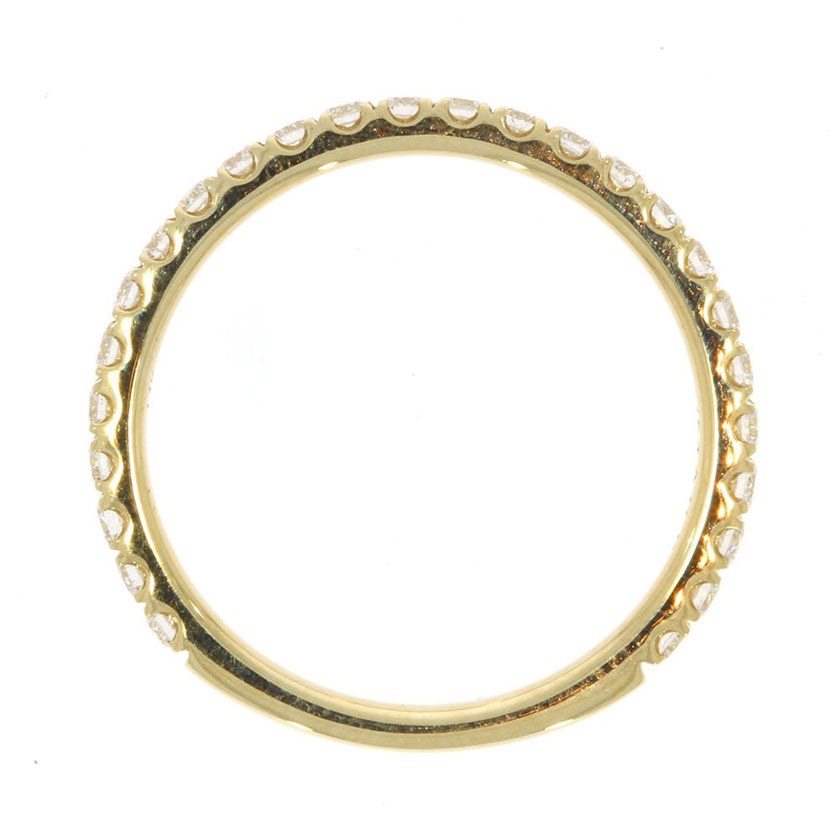 14K Yellow Gold and Diamond Wedding Band