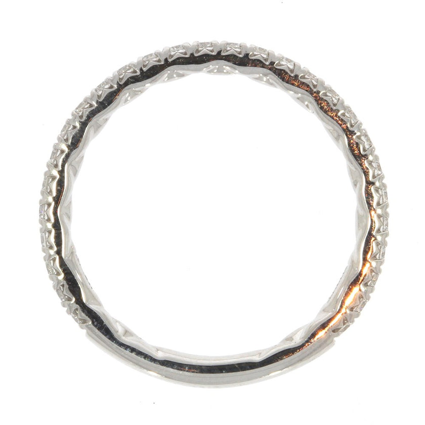 Platinum and Diamond Wedding Band, with Quilted Interior