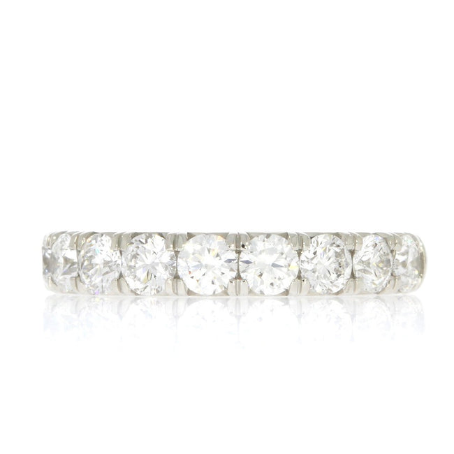 Platinum and Shared Prong Set Diamond Wedding Band