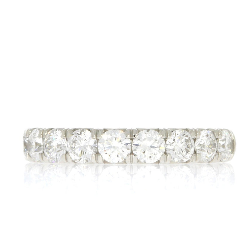 Platinum and Shared Prong Set Diamond Wedding Band