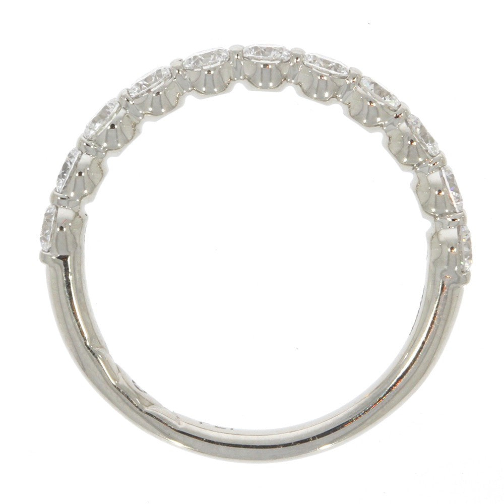 Platinum and Round Diamond Shared Prong Set Wedding Band
