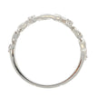 14K White Gold and Diamond Floral Wedding Band, with Prong Set Round Diamond Accents, and Stain Finished Top