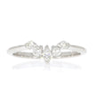 14K White Gold and Prong Set Diamond Contoured Wedding Band