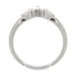 14K White Gold and Prong Set Diamond Contoured Wedding Band