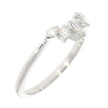 14K White Gold and Prong Set Diamond Contoured Wedding Band