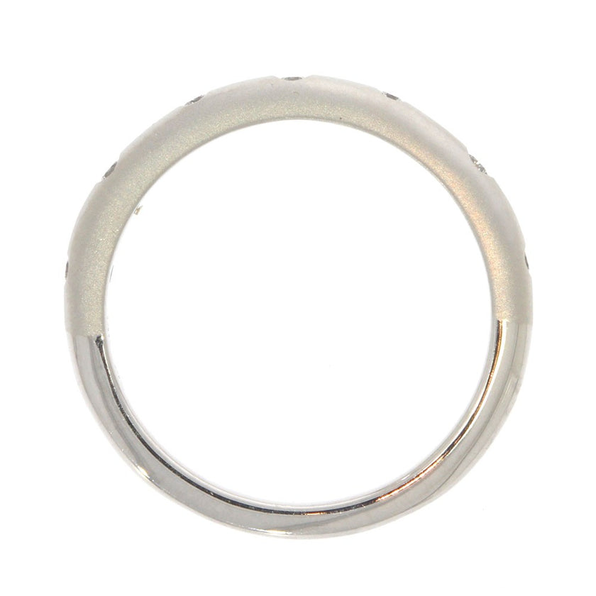 14K White Gold and Flush Set Diamond Wedding Band