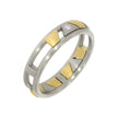 Platinum and 18K Yellow Gold Wedding Band with Sliding Stations of 18K Yellow Gold and Platinum