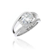 18K White Gold Reflection Engagement Ring With Diamond Accents