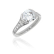18K White Gold Micro Pavé Engagement Ring with Diamond Accents