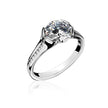 18K White Gold Contemporary Engagement Ring with Diamond Accents