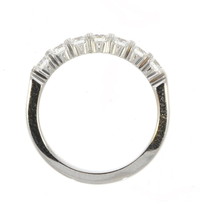 18K White Gold and 7 Stone Diamond Band Style Ring