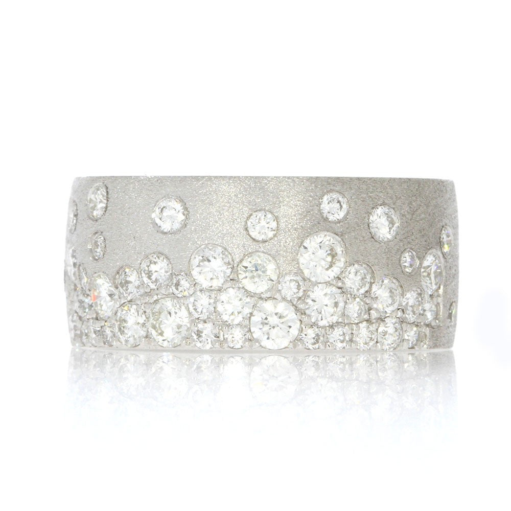 14K White Gold And 1.04ctw Diamond Confetti Ring
