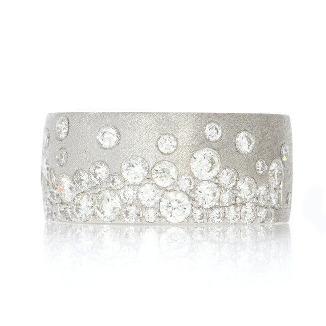 14K White Gold And 1.04ctw Diamond Confetti Ring
