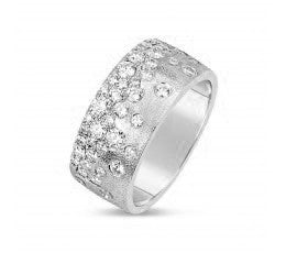 14K White Gold And 1.04ctw Diamond Confetti Ring