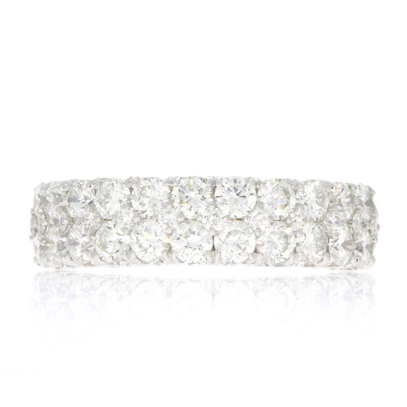 18K White Gold and 3.06ctw Pave' Set Diamond Ring