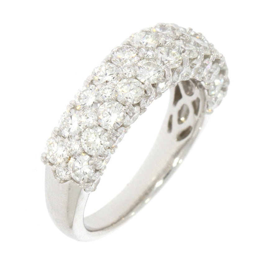 18K White Gold and 3.06ctw Pave' Set Diamond Ring