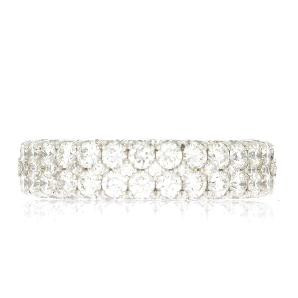 18K White Gold and Pave' Set Diamond Eternity Band