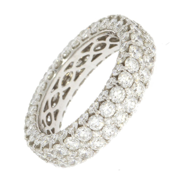 18K White Gold and Pave' Set Diamond Eternity Band