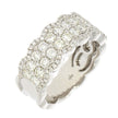18K White Gold and Diamond Pave' Set Diamond Scalloped Band