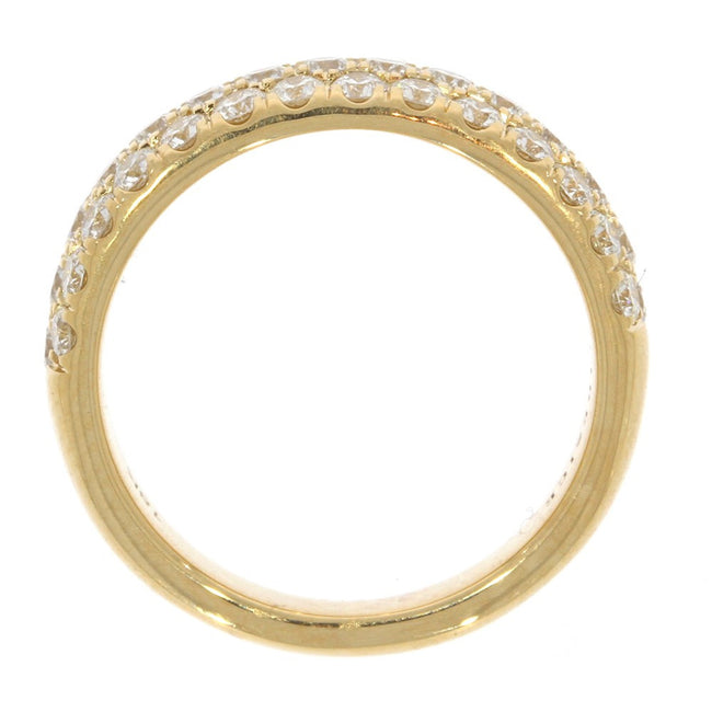 18K Yellow Gold and Fire and Ice Diamond Shared Prong Set 3 Row Band