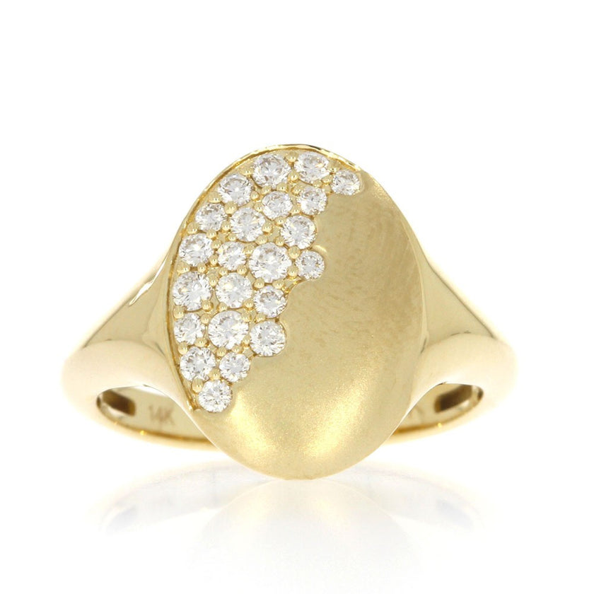 14K Yellow Gold and Flush Set 0.33ctw Diamond Ring
