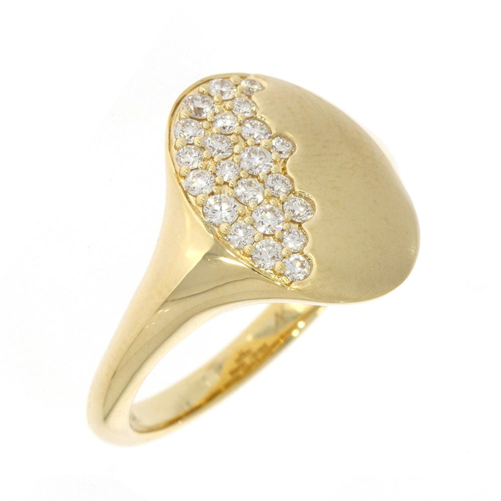 14K Yellow Gold and Flush Set 0.33ctw Diamond Ring