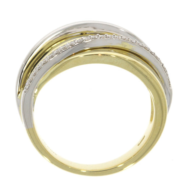 14K Two Tone and Prong Set Diamond Bypass Style Band