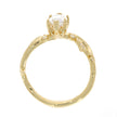 14K Yellow Gold and Diamond Scroll Work Band Engagement Ring