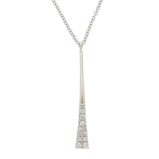 14K White Gold and Diamond Tapered 