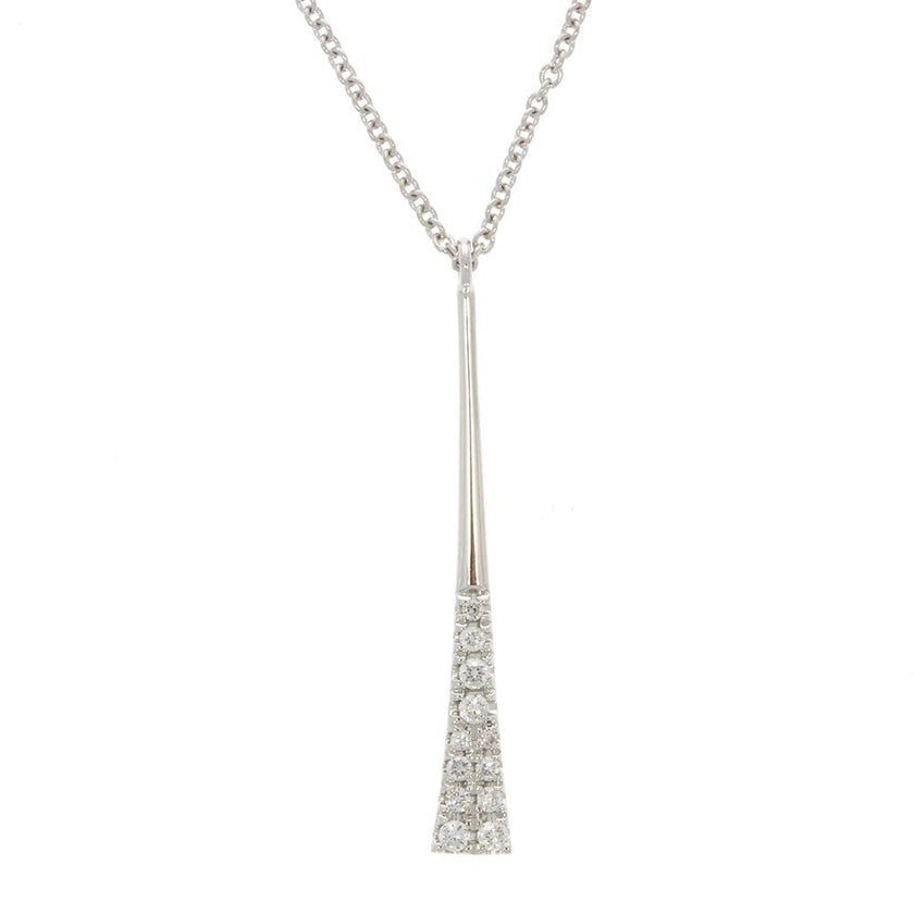 14K White Gold and Diamond Tapered 
