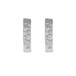 14K White Gold and Diamond Flush Set Huggie Style Earrings, with Hinge and Post Closures